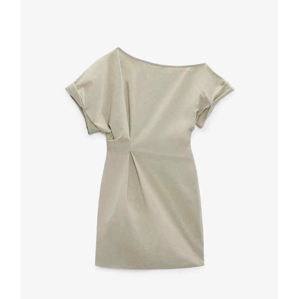 Zara Sage Green Short Sleeve Dress
